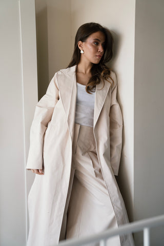 Open Back Trench - Creme