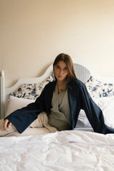 Open Back Trench - Navy Blue