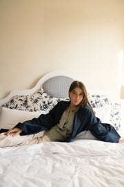 Open Back Trench - Navy Blue