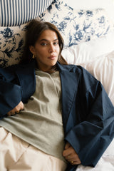 Open Back Trench - Navy Blue